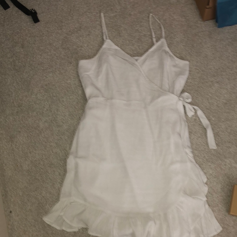 White wrap summer dress